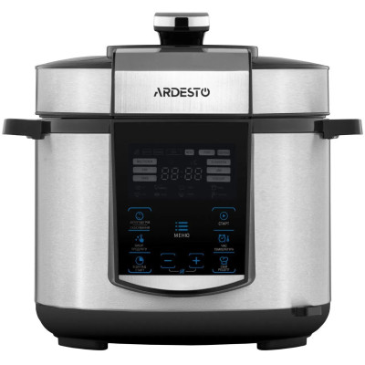 ARDESTO Мультиварка-скороварка MPC-P225, 900Вт, чаша-5л, електр. керування , книга рецептів, нерж. сталь+пластик, срібляста ARDESTO Мультиварка-скороварка MPC-P225, 900Вт, чаша-5л, електр. керування , книга рецептів, нерж. сталь+пластик, срібляста